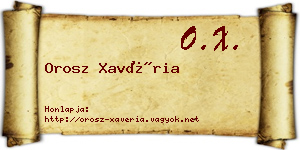 Orosz Xavéria névjegykártya